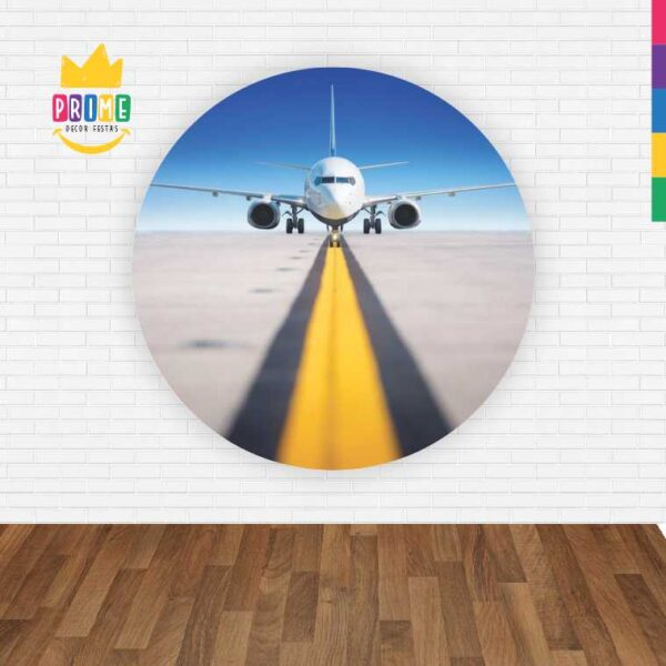 Painel Redondo 3D Avião Abre Fácil Tecido - Image 2