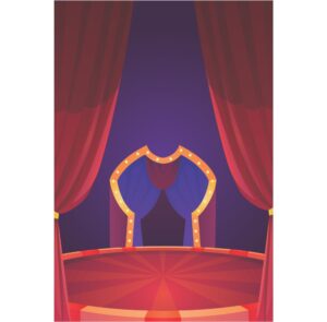 Painel de Festa Retangular 3D Circo Casadinho 1,50m x 2,20m
