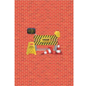 Painel de Festa Retangular 3D Construção Casadinho 1,50m x 2,20m