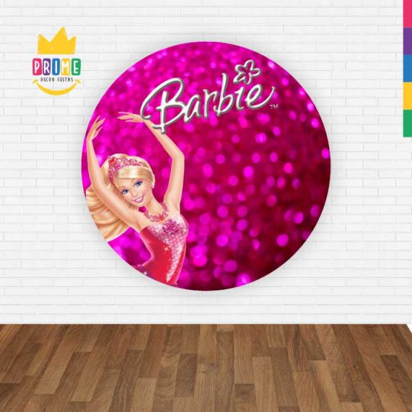 Painel Redondo 3D Barbie Abre Fácil Tecido - Image 2