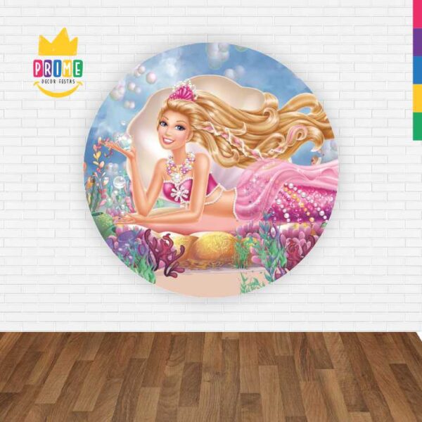 Painel Redondo 3D Barbie Abre Fácil Tecido - Image 2