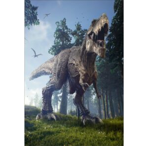 Painel de Festa Retangular 3D Dinossauro Casadinho 1,50m x 2,20m