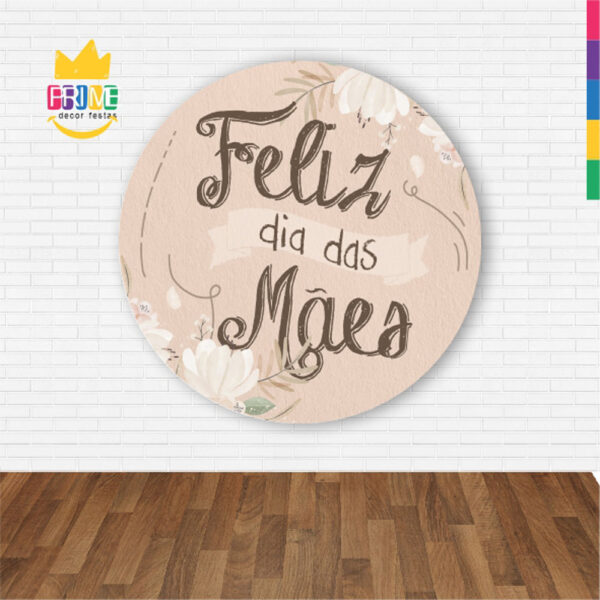 Painel Redondo 3D Dia das Mães Abre Fácil Em Tecido - Image 2