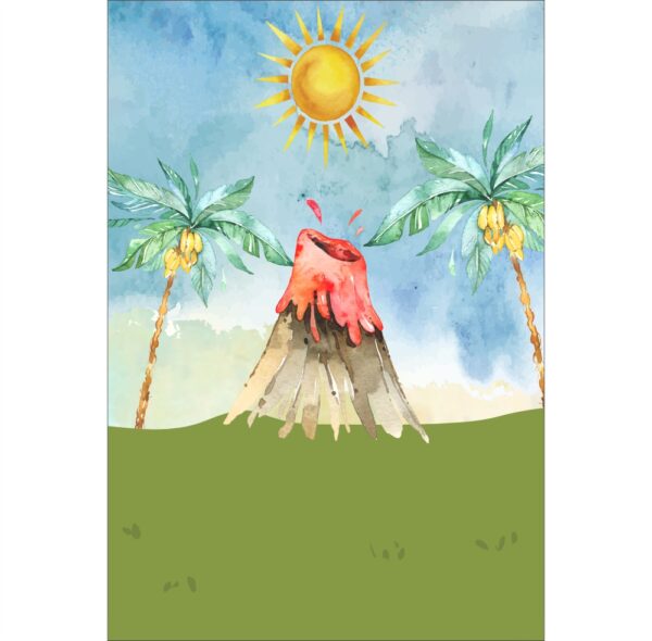Painel de Festa Retangular 3D Dinossauros Baby Casadinho 1,50m x 2,20m