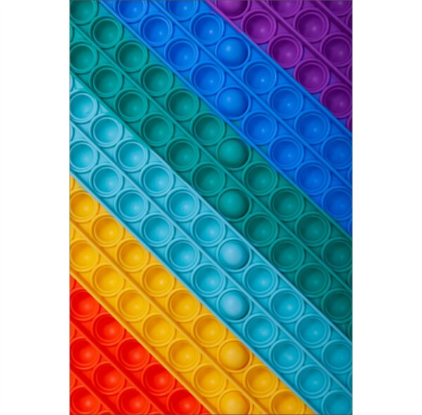 Painel de Festa Retangular 3D Pop It Casadinho 1,50m x 2,20m