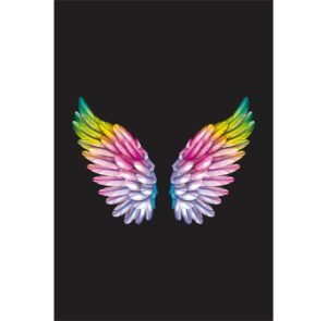 Painel de Festa Retangular 3D Asas de Anjo Casadinho 1,50m x 2,20m