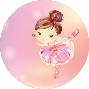 Painel Redondo 3D Bailarina Cute Tecido Sublimado OUTLET