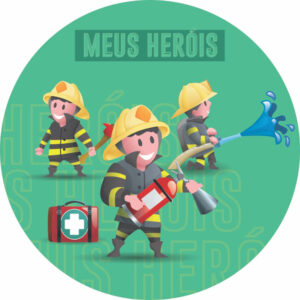 Painel Redondo 3D Bombeiros Verde Sublimado