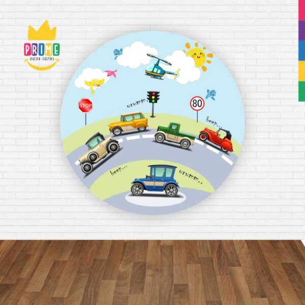 Painel Redondo 3D Carro Cute Abre Fácil Tecido - Image 2