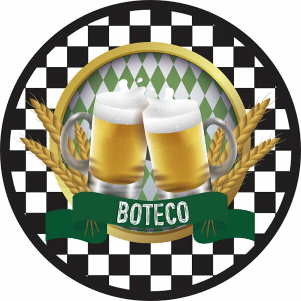 Painel Redondo 3D Boteco Chopp Tecido Sublimado