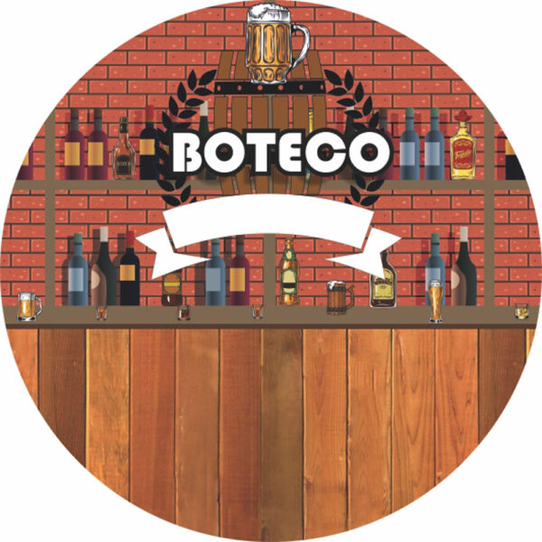 Painel Redondo 3D Boteco Tecido Sublimado