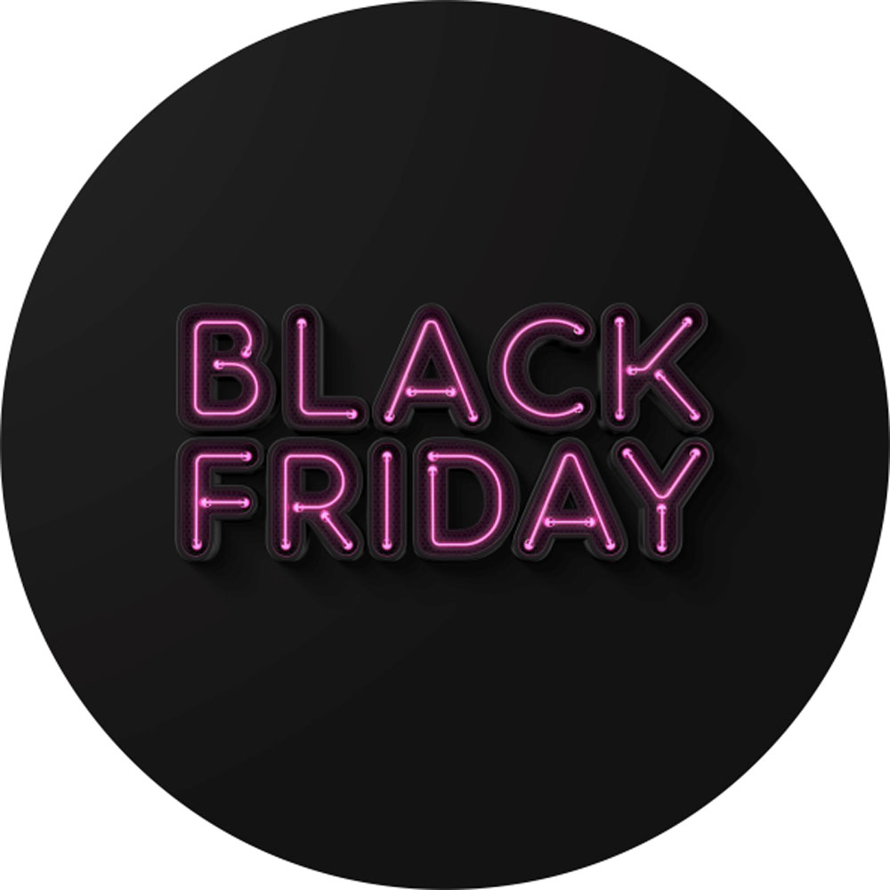 Painel Redondo 3D Black Friday Tecido Sublimado