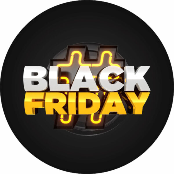 Painel Redondo 3D Black Friday Tecido Sublimado
