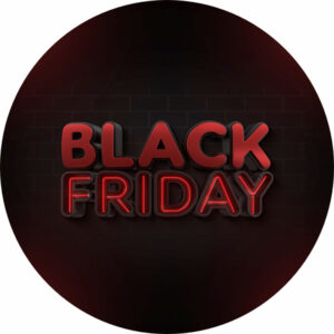 Painel Redondo 3D Black Friday Vermelho Tecido Sublimado