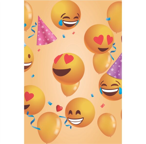 Painel de Festa Retangular 3D Emoji Casadinho 1,50m x 2,20m