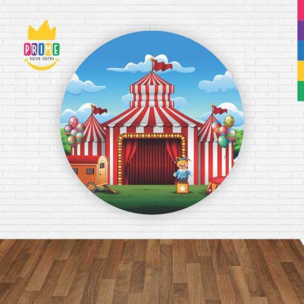 Painel Redondo 3D Circo Abre Fácil Tecido - Image 2
