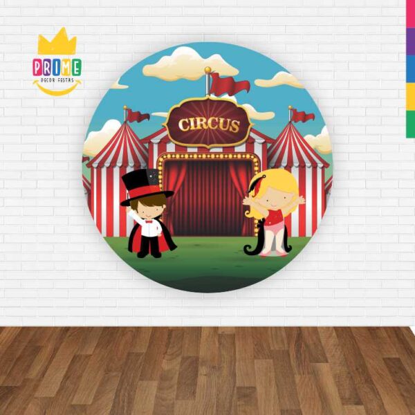 Painel Redondo 3D Circo Abre Fácil Tecido - Image 2