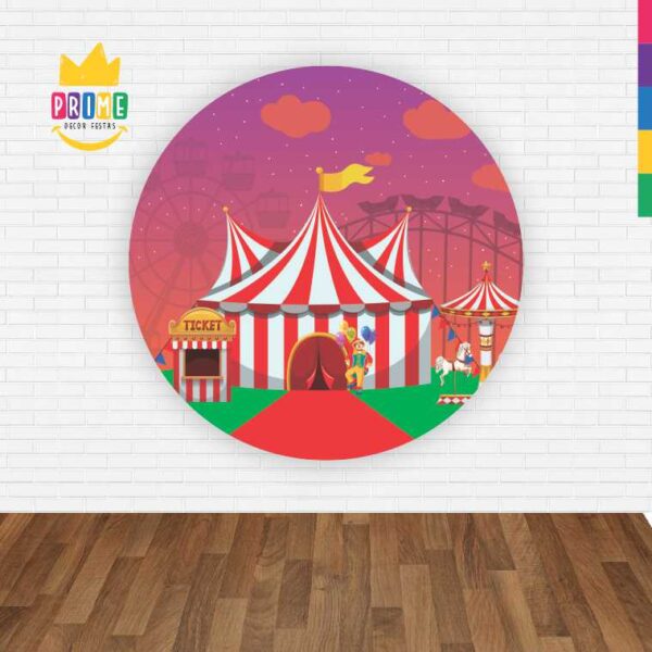 Painel Redondo 3D Circo Abre Fácil Tecido - Image 2