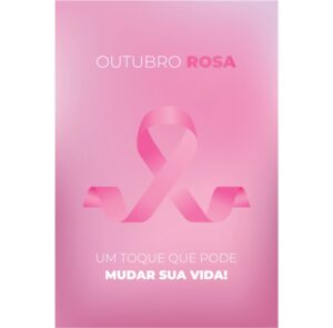 Painel de Festa Retangular 3D Outubro Rosa Casadinho 1,50m x 2,20m