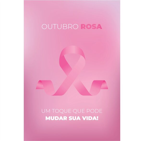 Painel de Festa Retangular 3D Outubro Rosa Casadinho 1,50m x 2,20m