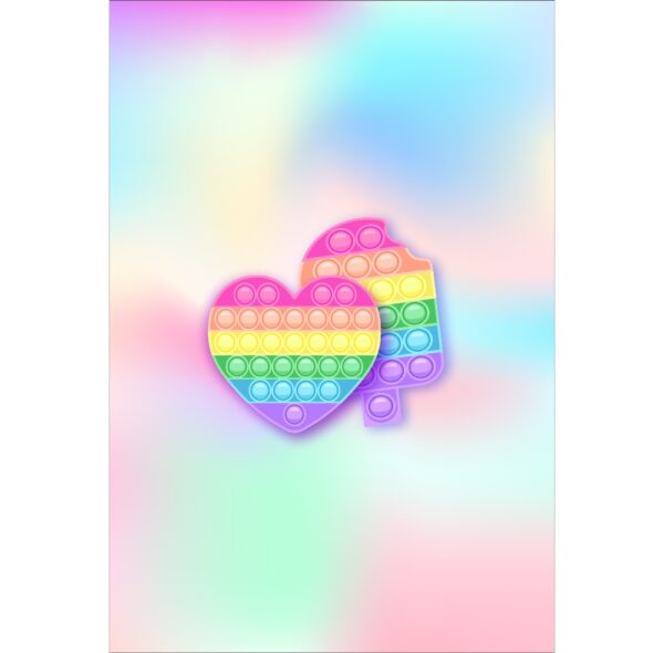 Painel de Festa Retangular 3D Pop It Candy Casadinho 1,50m x 2,20m
