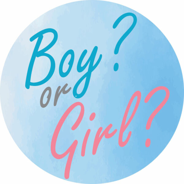 Painel Redondo 3D Chá Revelação Boy ou Girl Tecido Sublimado