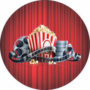 Painel Redondo 3D Cinema Tecido Sublimado Outlet