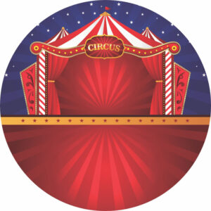 Painel Redondo 3D Circo Tecido Sublimado