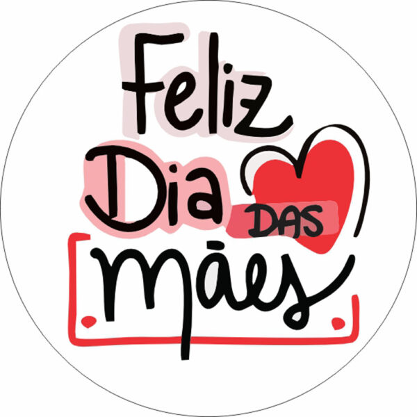 Painel Redondo 3D Feliz Dia das Mães Tecido Sublimado