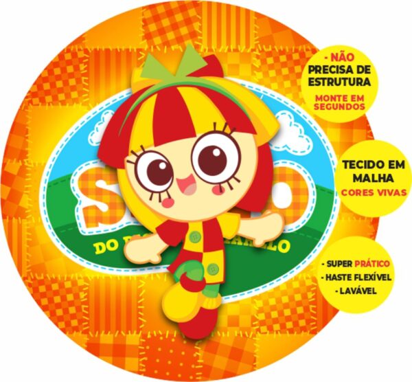 Painel Redondo 3D Emilia Sitio Do Pica Pau Amarelo Abre Fácil Em Tecido