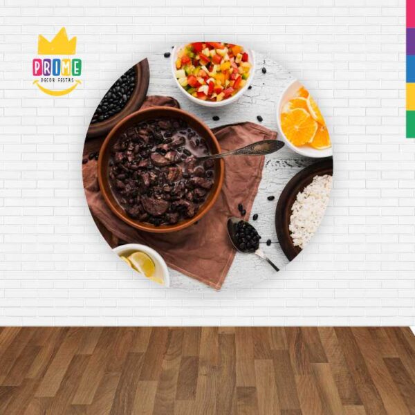 Painel Redondo 3D Feijoada Abre Fácil Tecido - Image 2
