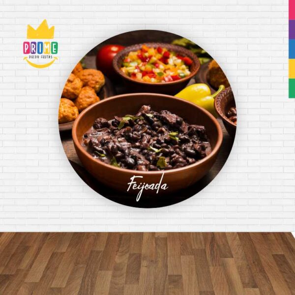 Painel Redondo 3D Feijoada Abre Fácil Tecido - Image 2