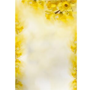 Painel de Festa Retangular 3D Floral Amarelo Casadinho 1,50m x 2,20m