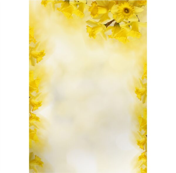 Painel de Festa Retangular 3D Floral Amarelo Casadinho 1,50m x 2,20m