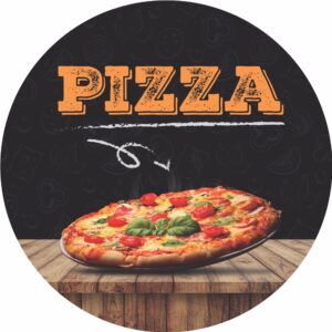Painel Redondo 3D Pizza Tecido Sublimado