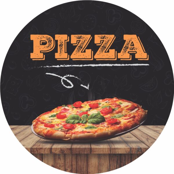Painel Redondo 3D Pizza Tecido Sublimado