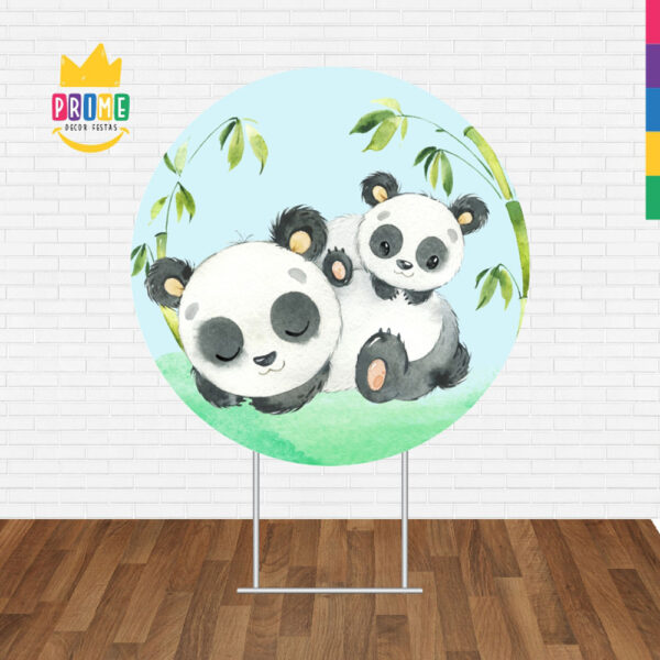 Painel Redondo 3D Panda Tecido Sublimado - Image 2