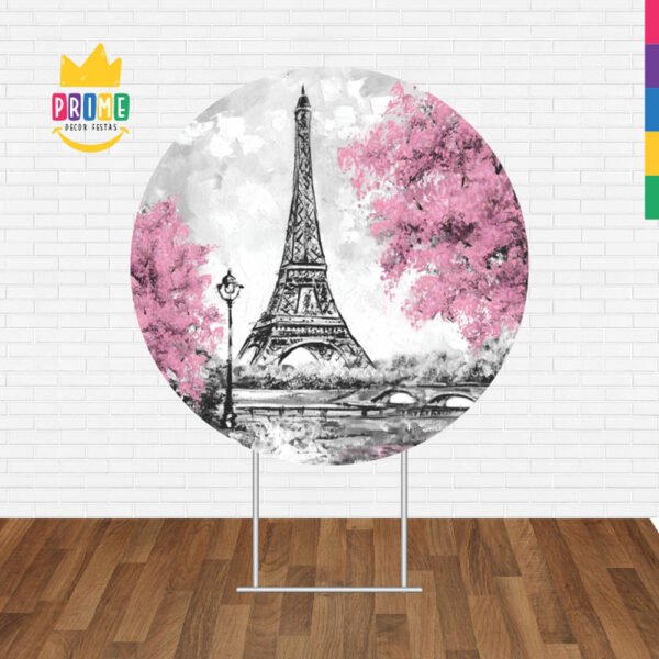 Painel Redondo 3D Paris Tecido Sublimado - Image 2