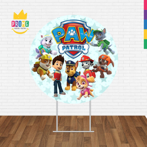 Painel Redondo 3D Patrulha Canina Tecido Sublimado - Image 2