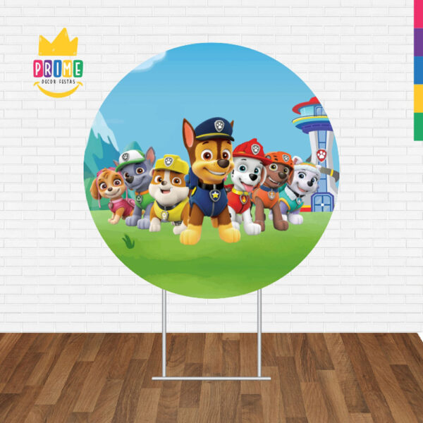 Painel Redondo 3D Patrulha Canina Tecido Sublimado - Image 2