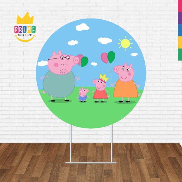 Painel Redondo 3D Peppa Pig Tecido Sublimado - Image 2