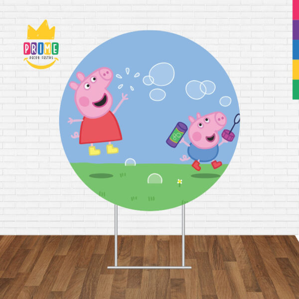 Painel Redondo 3D Peppa Pig Tecido Sublimado - Image 2