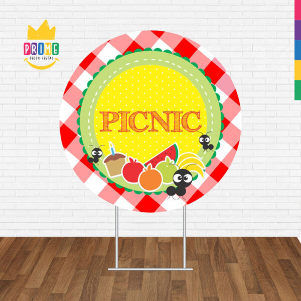 Painel Redondo 3D Picnic Tecido Sublimado - Image 2