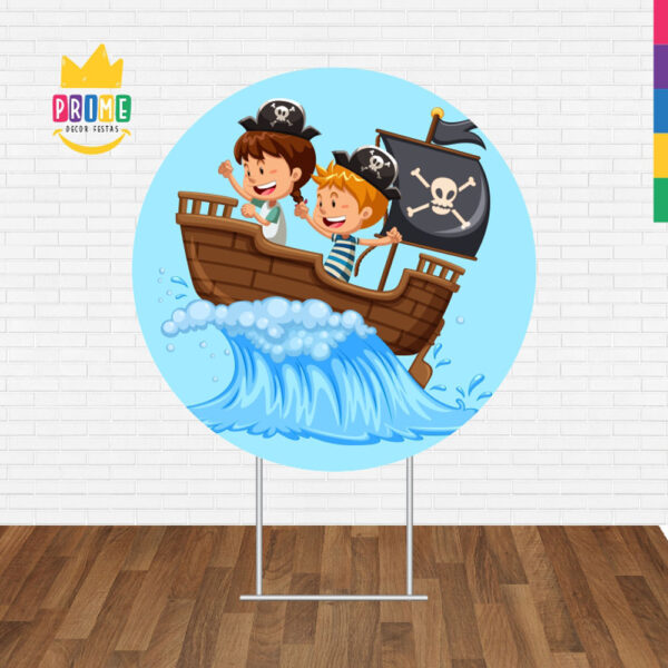Painel Redondo 3D Pirata Baby Tecido Sublimado - Image 2