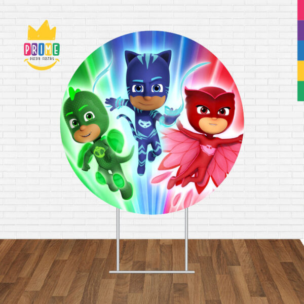 Painel Redondo 3D PJ Masks Tecido Sublimado - Image 2