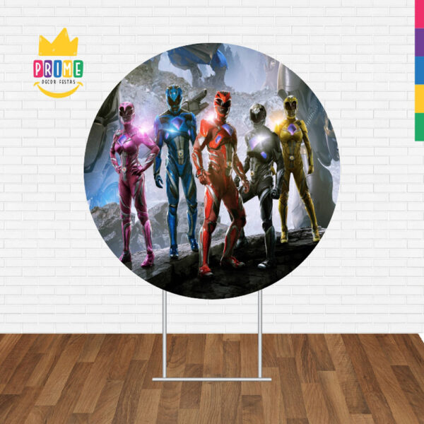 Painel Redondo 3D Power Rangers Tecido Sublimado - Image 2