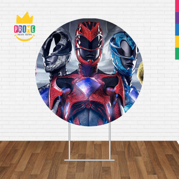 Painel Redondo 3D Power Rangers Tecido Sublimado - Image 2