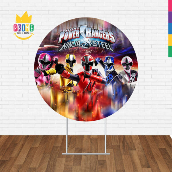 Painel Redondo 3D Power Rangers Tecido Sublimado - Image 2