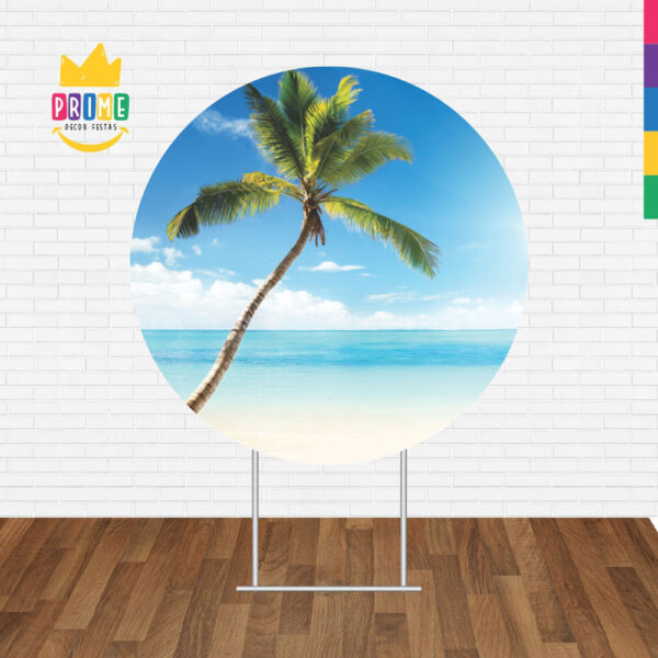 Painel Redondo 3D Praia Tecido Sublimado - Image 2