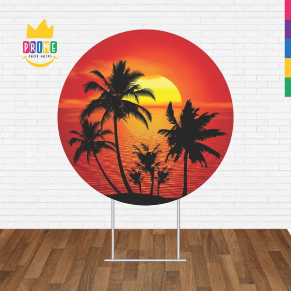 Painel Redondo 3D Praia Tecido Sublimado - Image 2